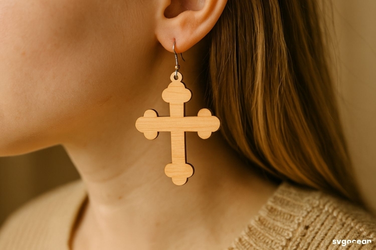 Christian Cross Earrings Laser Cut | Jewerly SVG | SVG