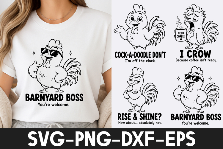 Funny Rooster Quotes SVG | Cute Chicken T-Shirt Design SVG