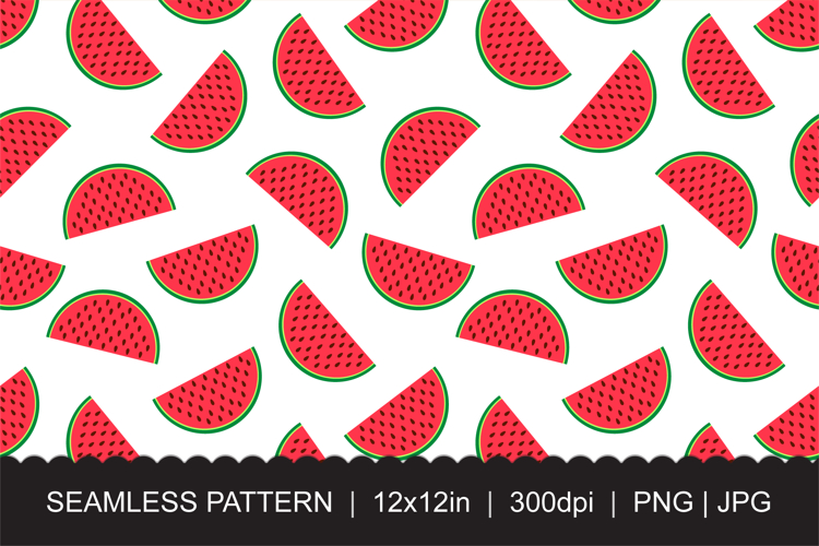 Seamless Watermelon Pattern - Fruit Print Surface Design