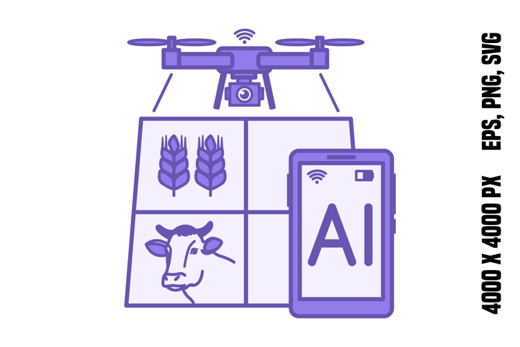 Purple AI in Agriculture Icon