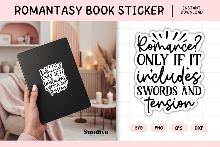 Printable Magic and Fantasy Book Lover Sticker | Romance?