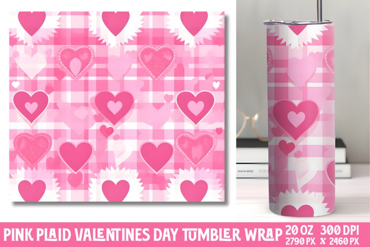 Valentines Day Pink Tumbler Wrap example image 1