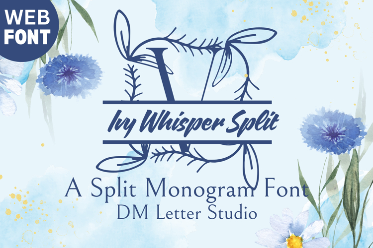 Ivy Whisper Split Monogram - Elegant Serif Split Monogram