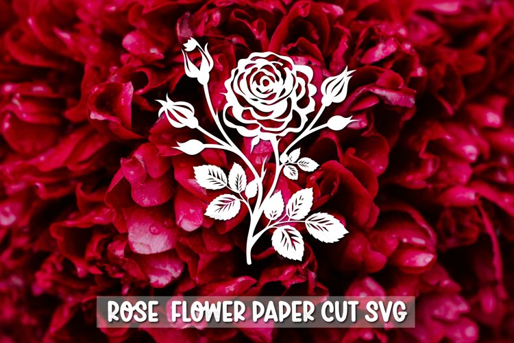 Rose Flower SVG I Rose Flower Vinyl Decal, Paper Cut Rose