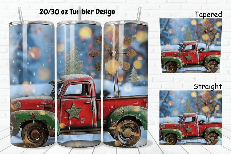 3D Vintage Truck 20/30oz Skinny Tumbler