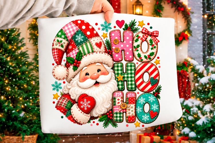 Cute Santa Ho Ho Ho Christmas Greeting Design