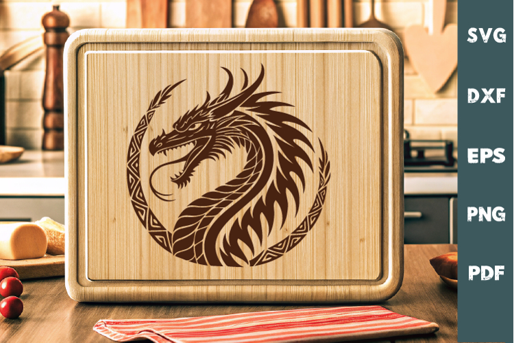 Dragon Design, Cutting board, Laser cut, Cricut svg