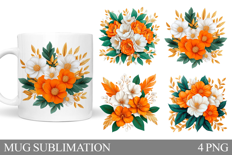 Flowers Mug Design. Flowers Sublimation