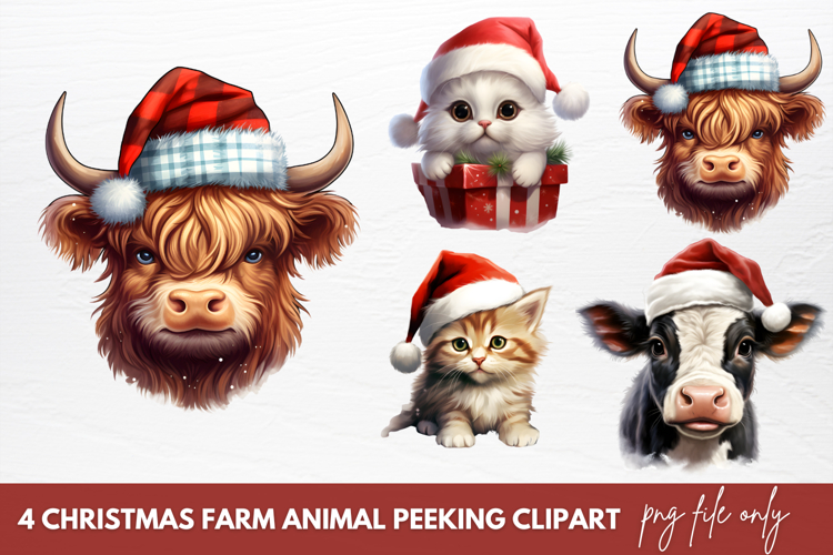 Christmas farm animal clipart Image 6