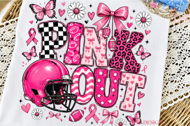 Pink Out Football PNG, Breast Cancer Awareness Football png