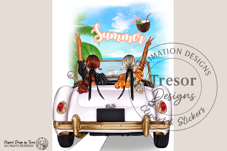 Summer Girls Road Trip Design | Beach Vacation Best Friends