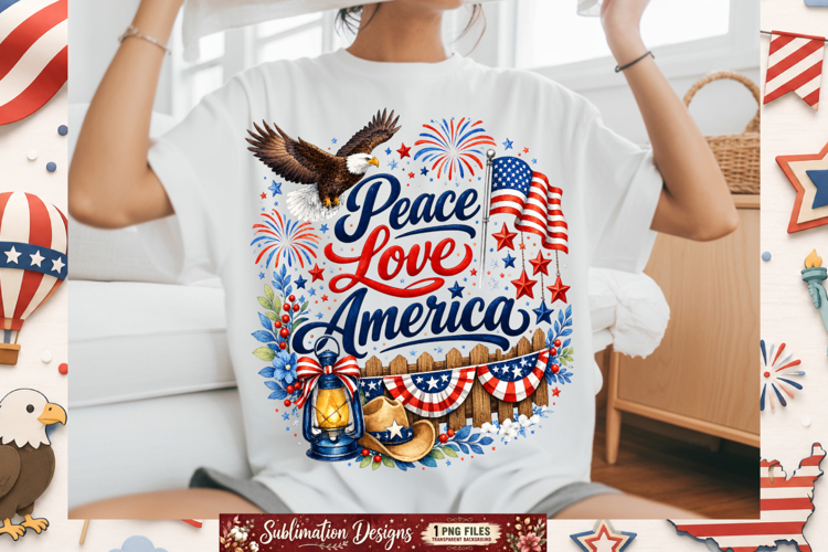 Peace Love America Design,Peace Love America Sublimation