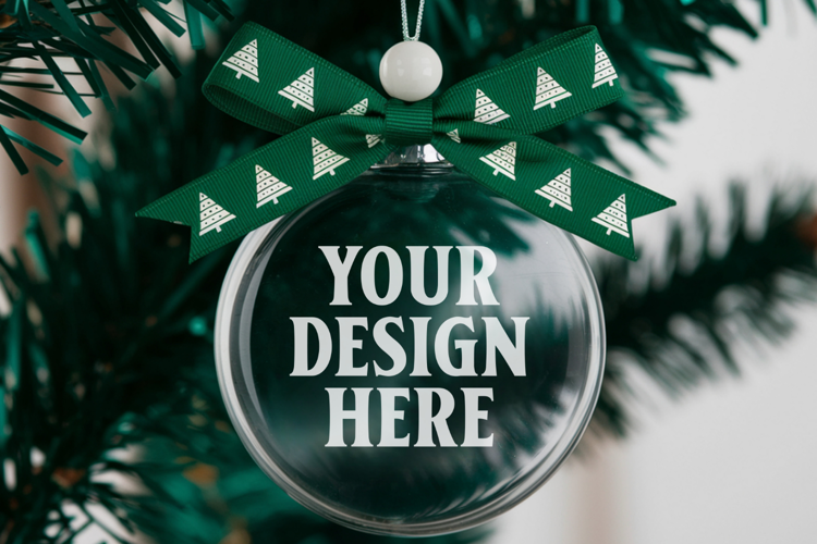 Acrylic Christmas Ornament Mockups | Clear Holiday Ornament