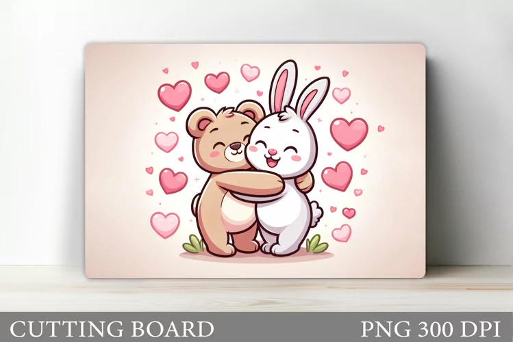 Valentines Bear Cutting Board. Valentine Bunny Cutting Board