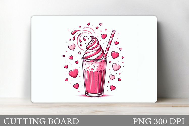 Valentines Drink Cutting Board. Hearts Cutting Board Design example image 1