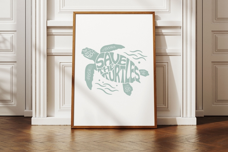 Save the Turtles in the shape of a Turtle SVG Cut File