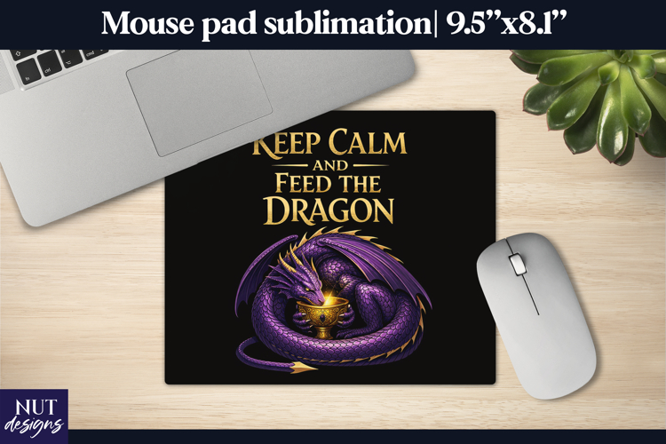 Feed the Dragon Mouse Pad Fantasy dragon Mouse Pad design