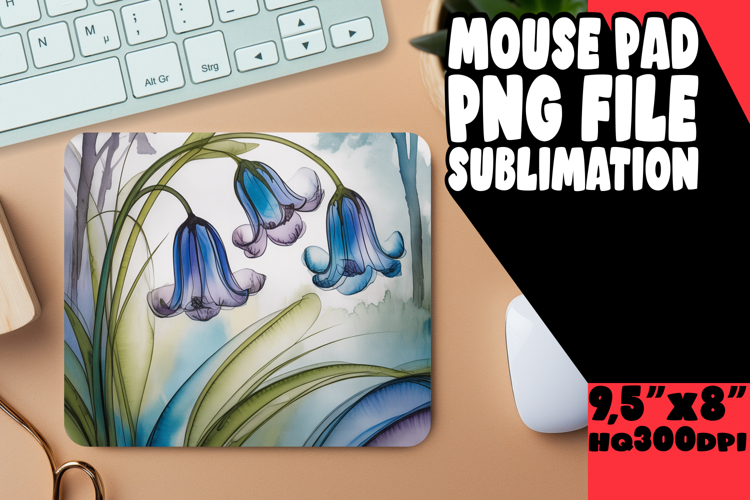 Cheerful Mouse Pad PNG Style, Flowers