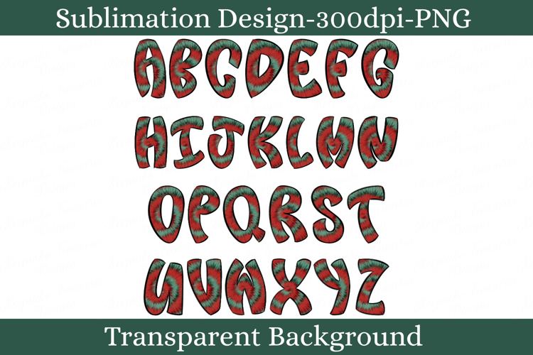 Christmas Alphabet PNG Red Green Holiday Alpha