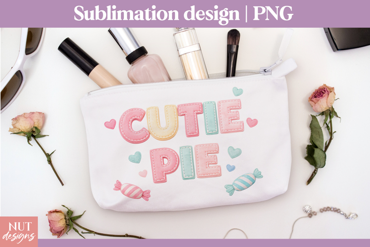 Cutie Pie cosmetic bag Love quotes Valentines cosmetic bag