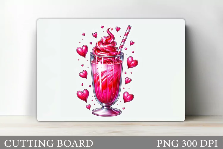 Valentines Drink Cutting Board. Cutting Board Sublimation