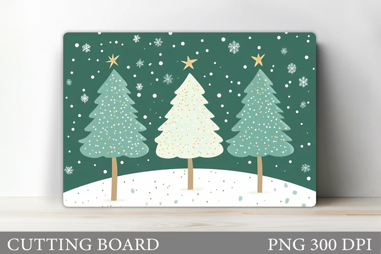 Christmas Tree Cutting Board Design. Kitchen Cutting Board