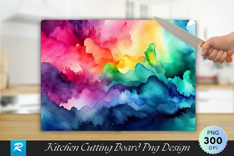 Abstract Colorful Gradient Cutting Board Sublimation Design example image 1