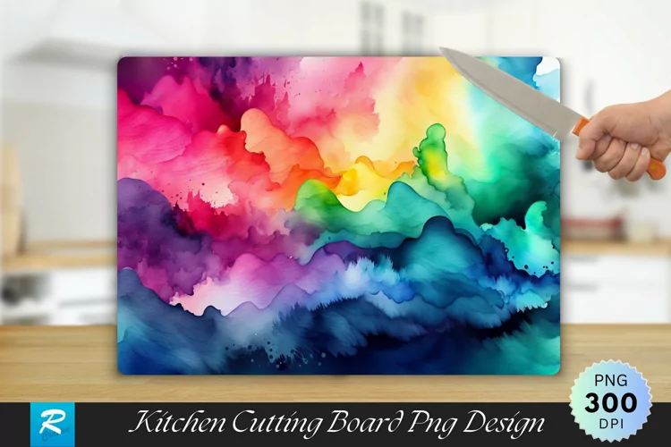 Abstract Colorful Gradient Cutting Board Sublimation Design