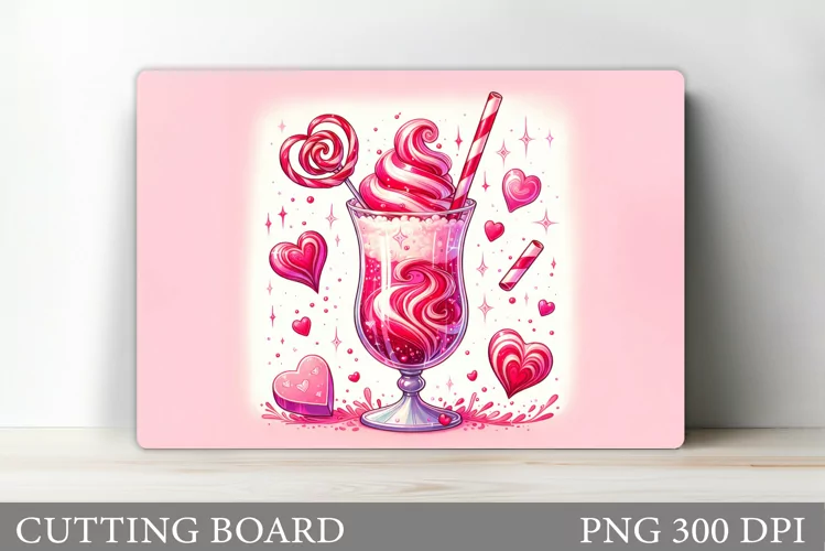 Valentines Drink Cutting Board. Cutting Board Sublimation