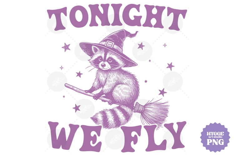 Vintage Funny Sarcastic Feral Witch Raccoon Halloween PNG