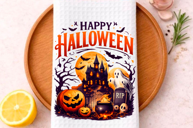 Halloween Kitchen Towel PNG, Funny Halloween PNG