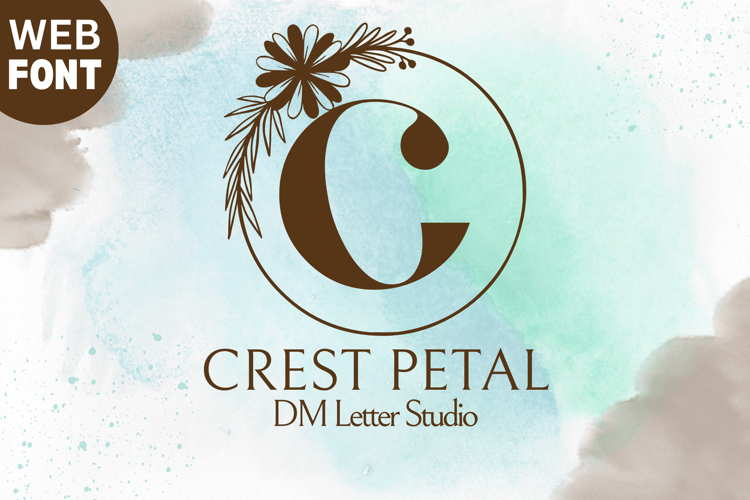 Crest Petal Monogram - Floral Crest Serif Monogram Font