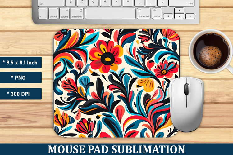 Colorful Floral Mouse Pad | Mouse Pad Sublimation