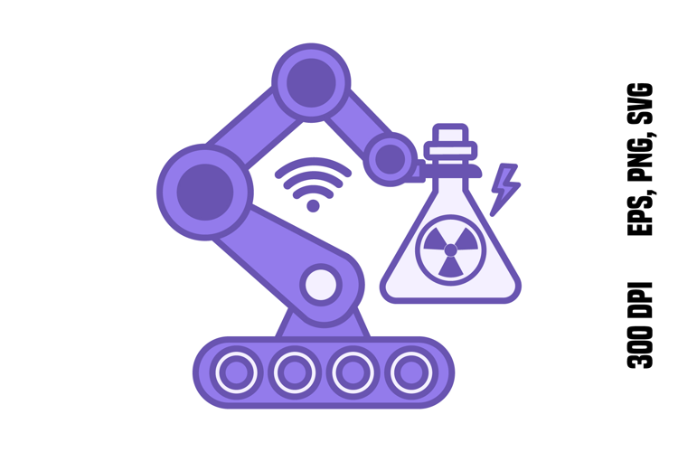 Purple Hazardous Environment Robot Icon