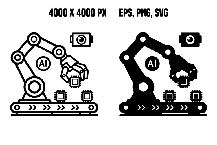 Robotic Sorting Arm Icons example image 1