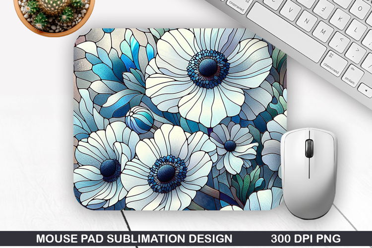 Mouse Pad Sublimation, Winter Flower Mouse Pad PNG Design
