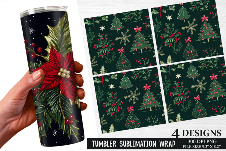 Christmas Tree Tumbler Wrap| Christmas Tumbler Wrap Design