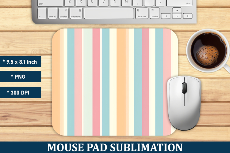 Pastel Stripes Mouse Pad | Mouse Pad Sublimation
