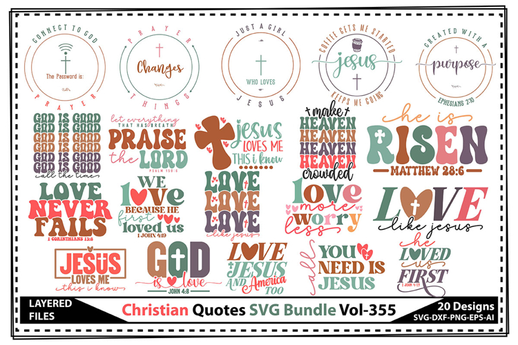 Christian Quotes SVG Bundle, Religious Svg, Jesus God Svg