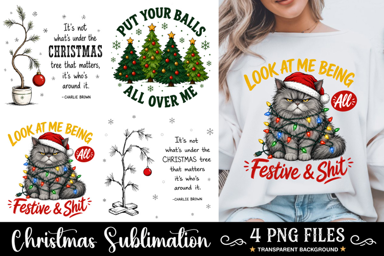 Trending Christmas PNG, Funny Christmas Tree PNG, Christmas
