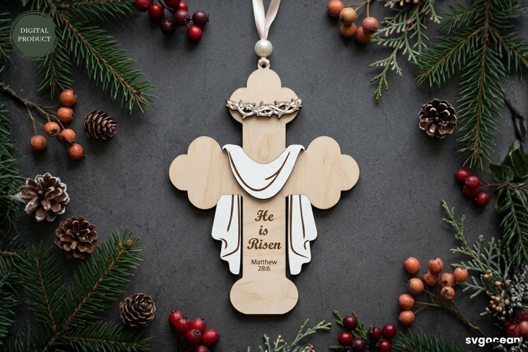 Christian Cross Ornament Laser Cut | Glowforge | SVG