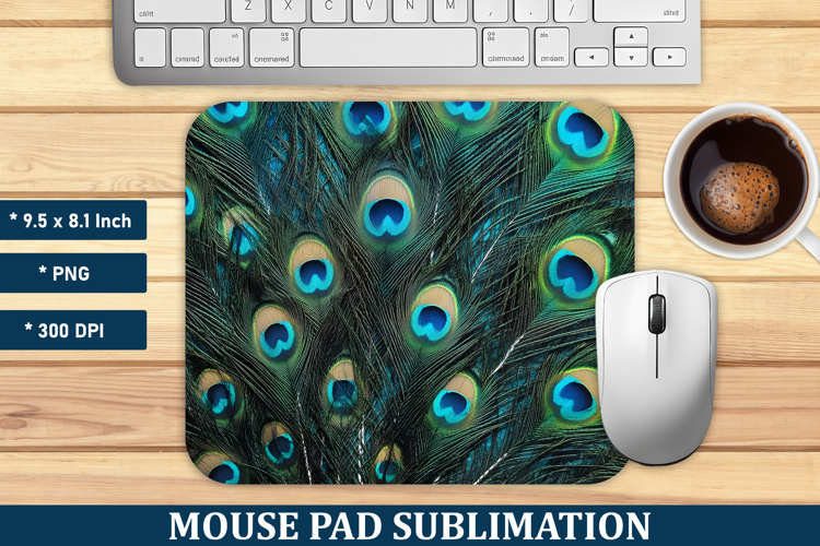 Peocock Fur Mouse Pad | Mouse Pad Sublimation