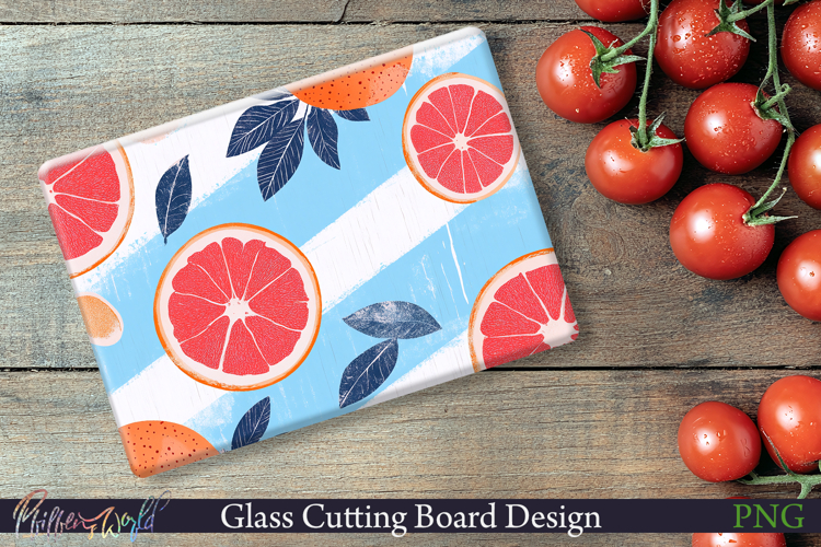 Cutting Board Design | Stripes | Grapefruit