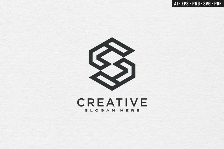 initial letter S logo line style vector design