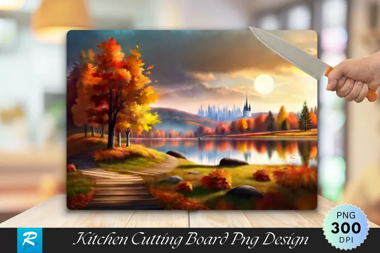 Autumn Nature Cutting Board Sublimation Design