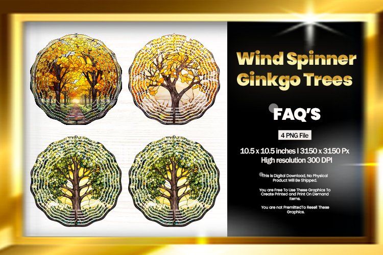 Ginkgo Trees Wind Spinner Sublimation - 04 Variation example image 1
