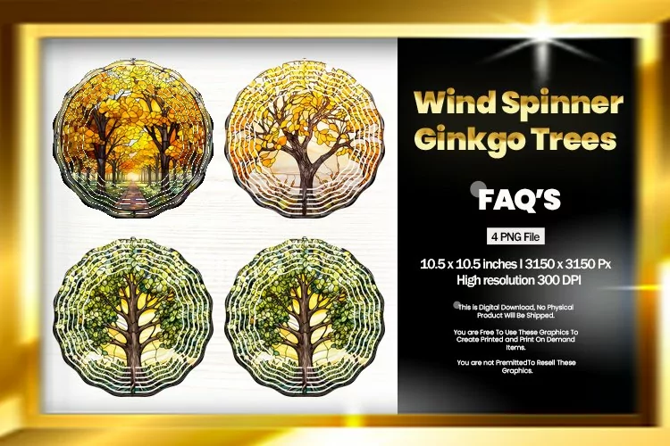 Ginkgo Trees Wind Spinner Sublimation - 04 Variation