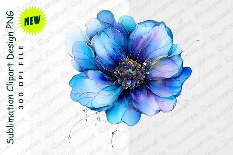 Blue Flower Clipart Image 8