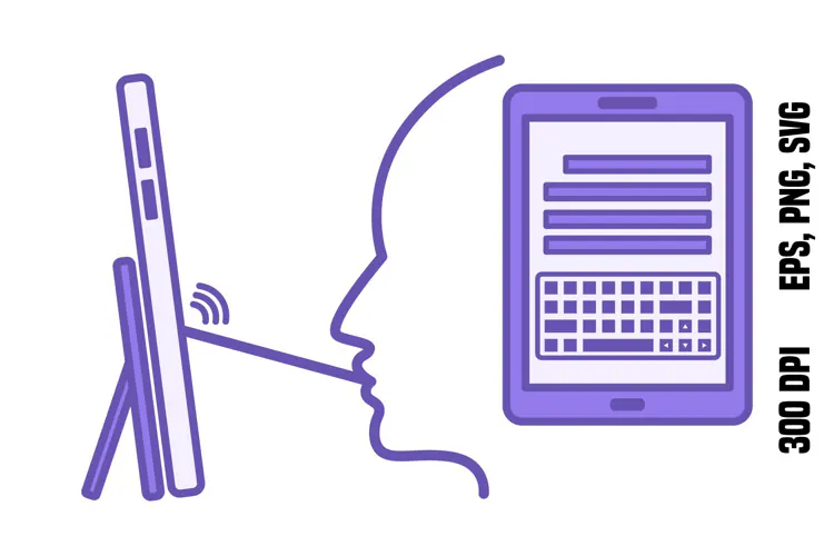 Purple Mouth Stick Pointer Icon