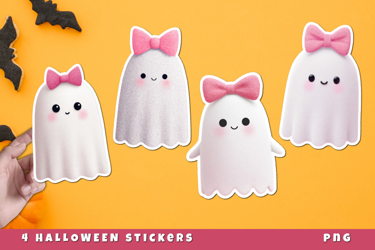 Coquette Ghost Stickers PNG | Halloween Cute Stickers